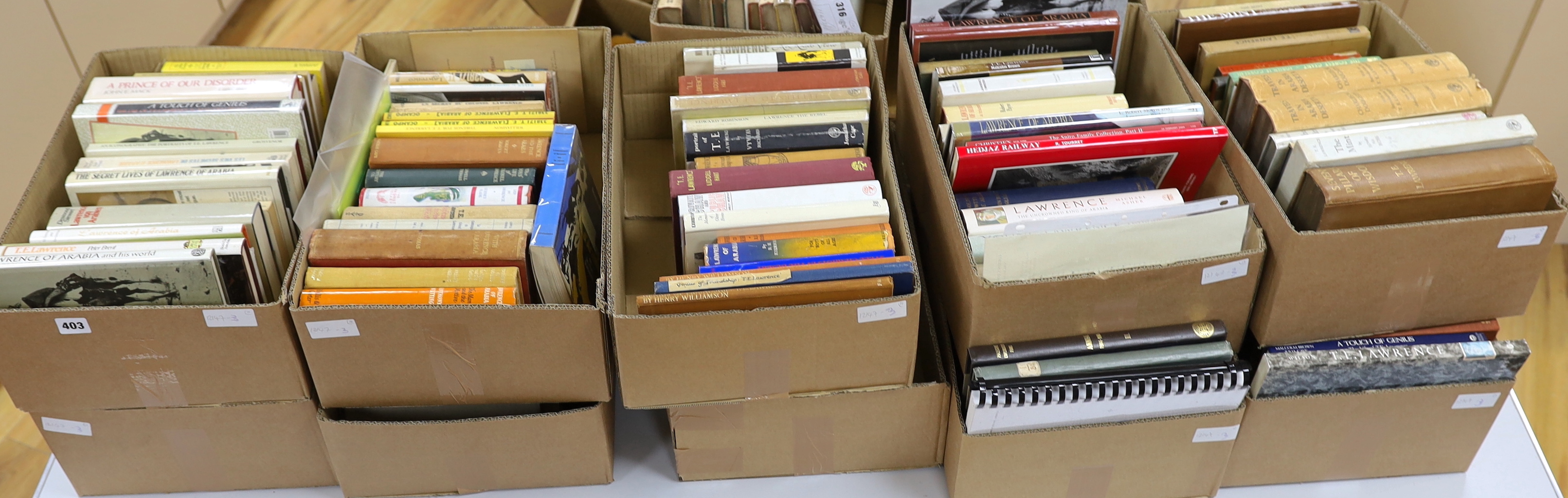 Lawrence, T. E. CB, DSO (1888-1935) - An Extensive Collection of works, consisting of 159 books. Philip O’Brien’s A Bibliography, Oak Knoll Press, 2000, references given in brackets.
